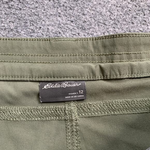 Eddie Bauer Pants Womens 12 Ivy Stretch Cargo Zip Pocket Drawstring Hem Capri - Picture 7 of 13
